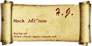 Hock János névjegykártya